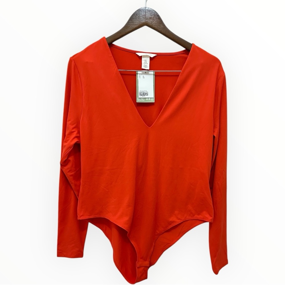 Women's Red V-Neck Top